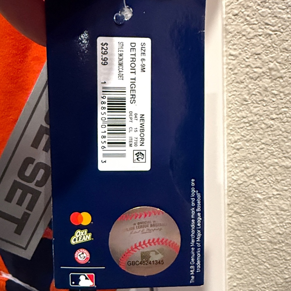 Detroit Tigers Orange and Navy Kids One Piece - Picture 7 of 7